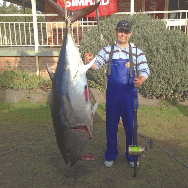 ANGLER: Travis Preece SPECIES: Southern Bluefin Tuna  WEIGHT: 85.2kgs. LURE: JB Lures Micro Dingo.